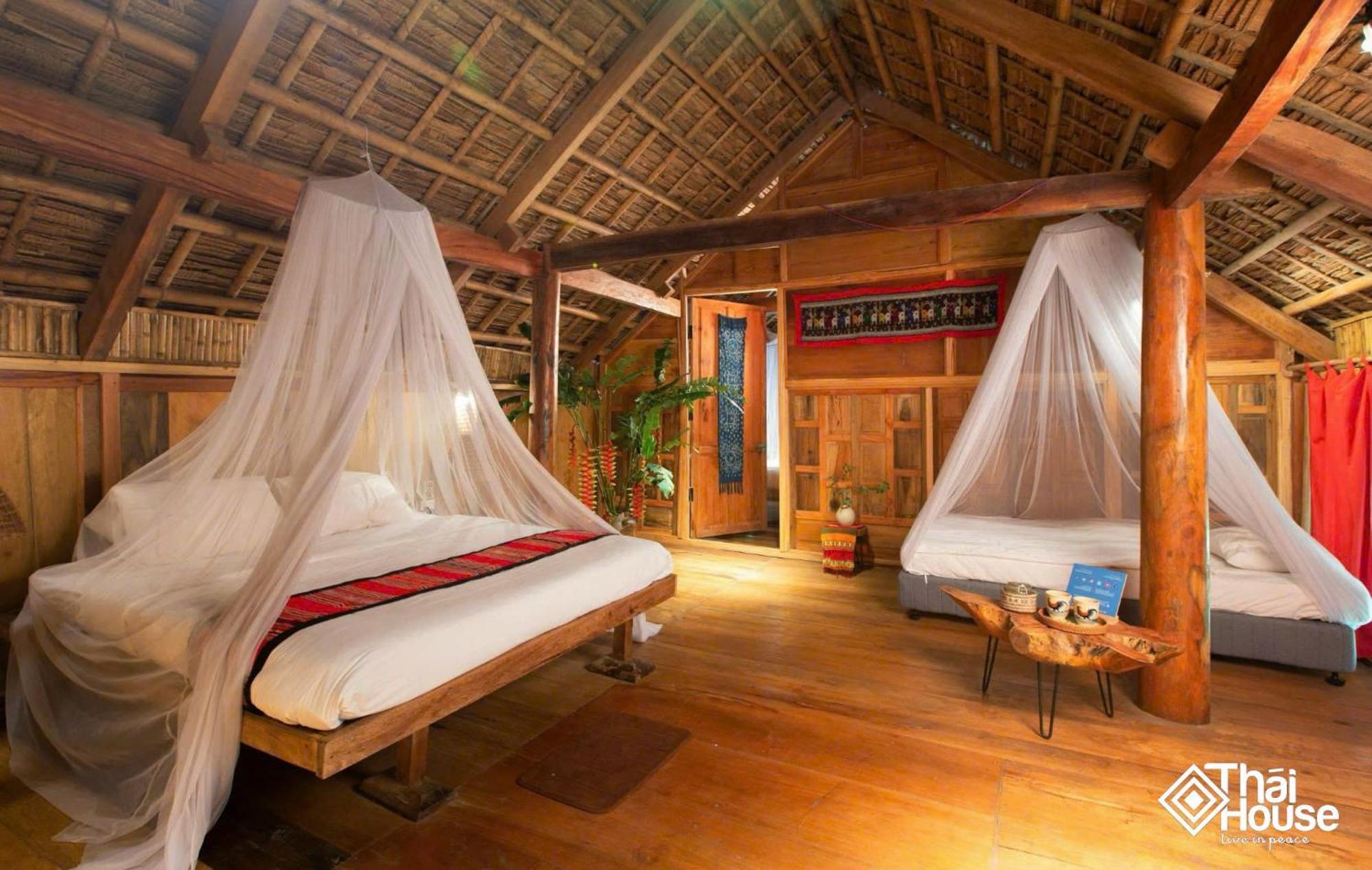Thai House Pu Luong - Century Old Stilt House With Terrace Views Huong Ba Thuoc Eksteriør bilde