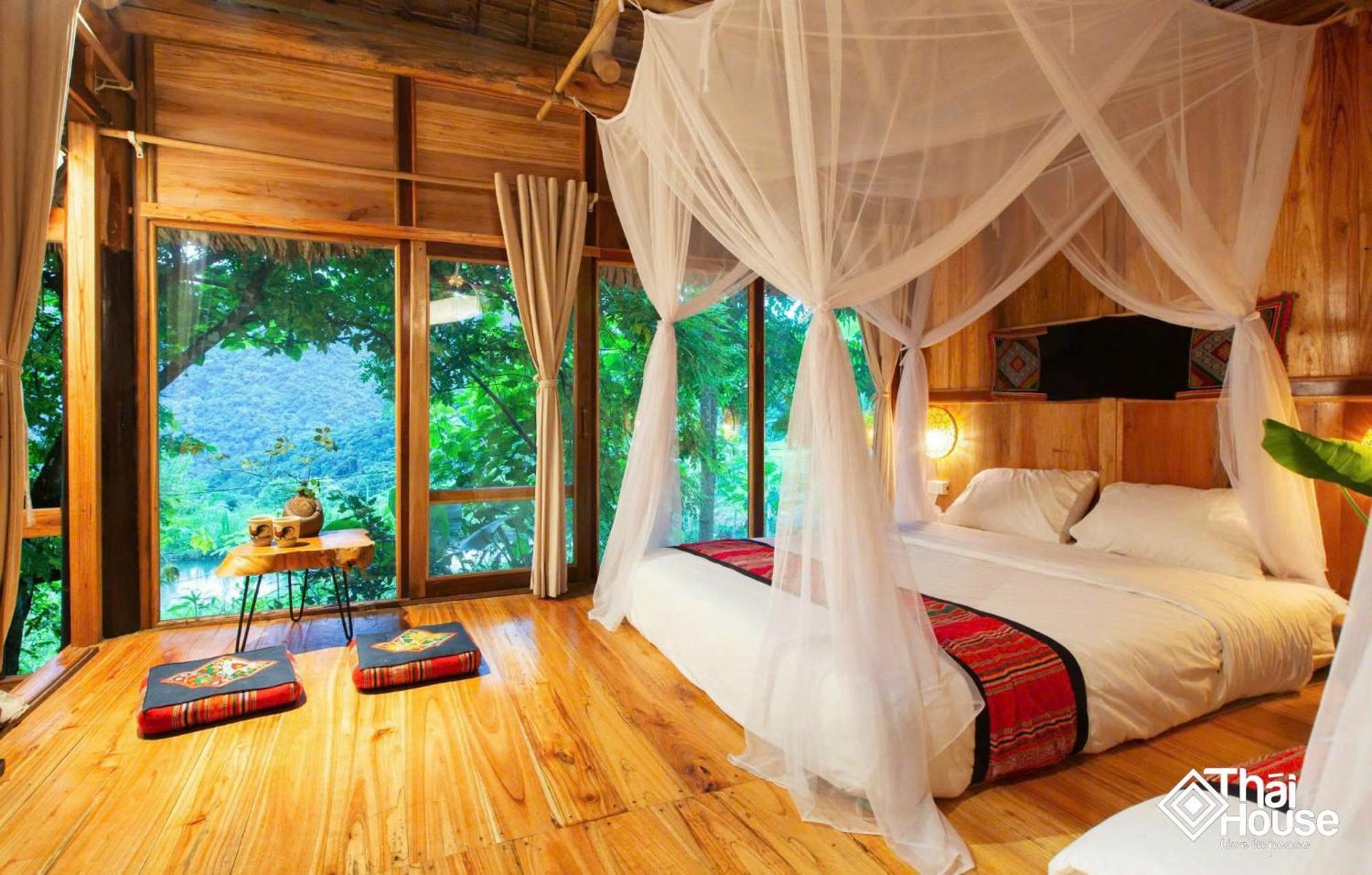 Thai House Pu Luong - Century Old Stilt House With Terrace Views Huong Ba Thuoc Eksteriør bilde