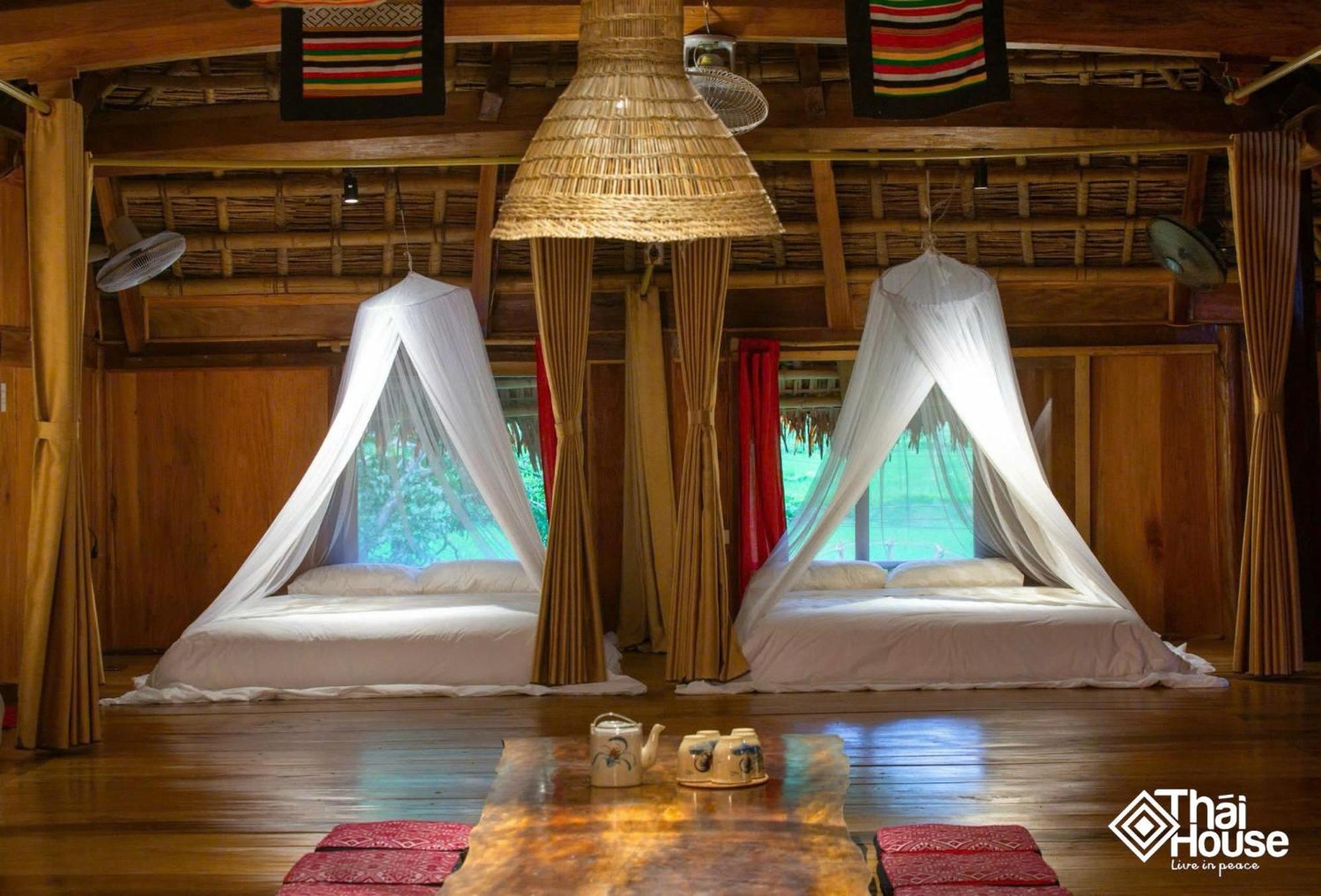Thai House Pu Luong - Century Old Stilt House With Terrace Views Huong Ba Thuoc Eksteriør bilde